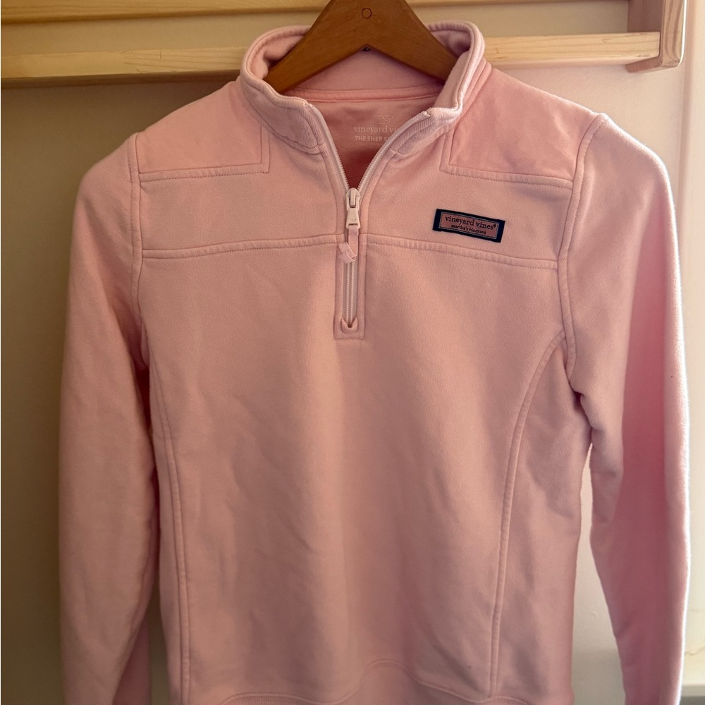Girls Vineyard Vines Light Pink Zip Pullover